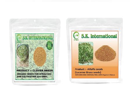 SK ORGANIC Combo of Clover and Alfalfa seeds for Sprouting and ...