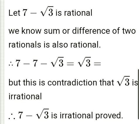 prove that 7√3 is irratinal number - Brainly.in