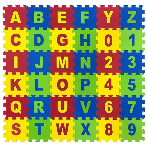 Buy MLX 36pcs Medium Puzzle Foam Mat for Kids, Interlocking Learning ...