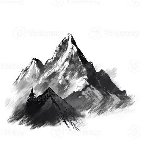 Mountains pencil drawing simple illustration of Mountains pencil ...