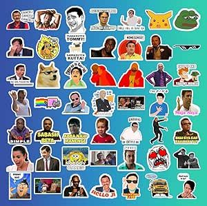 Pack of 55+ Funny Meme Stickers for Mobile, Phone Case, Laptop Water ...