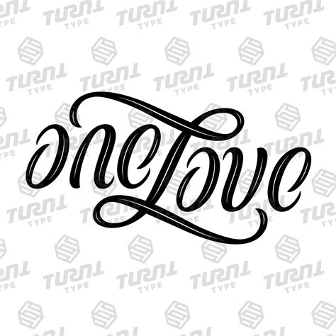 One Love Ambigram - (reads the Same Upright and Upside Down) Vector ...