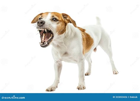 Aggressive Dog Barking with Bared Teeth Stock Photo - Illustration of ...