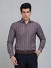 Greenfibre Maroon 100% Cotton Formal Shirt - Slim Fit Checked Pattern ...