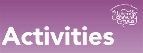 July Activities Newsletter