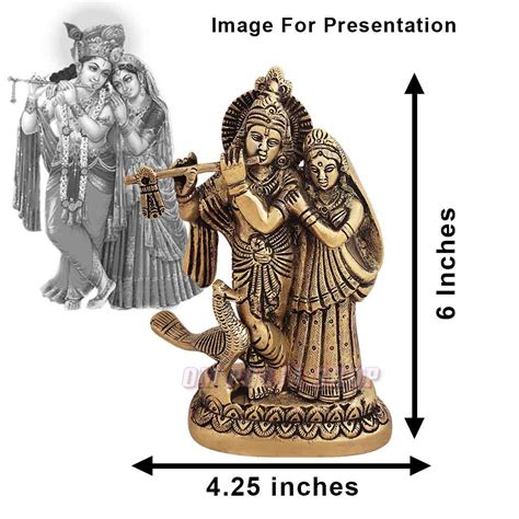 Radha Krishna Brass Idol for Temple & Home Decoration