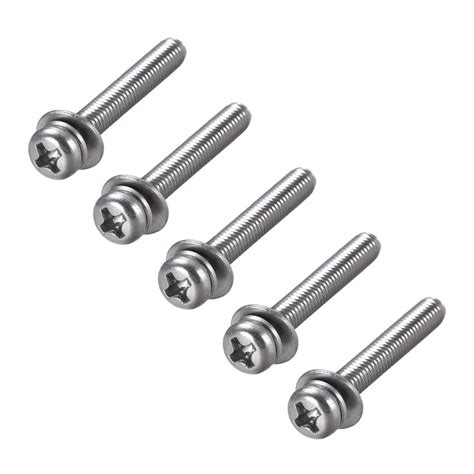 sourcing map M4 x 30mm Stainless Steel Phillips Pan Head Machine Screws ...