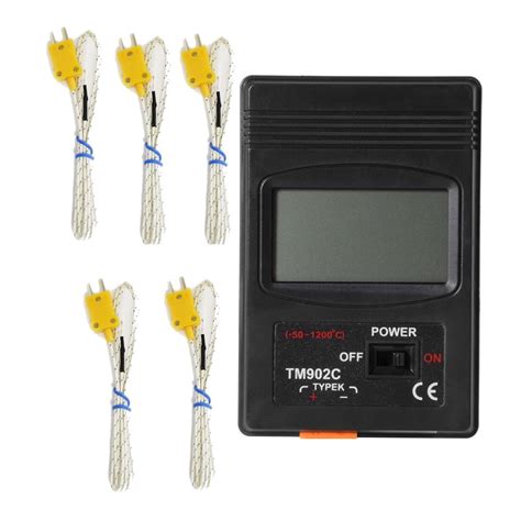 Digital Thermometer 2 Way K Type Sensor Temperature Probe Dual ...