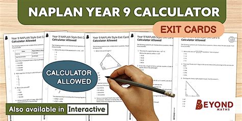 Year 9 NAPLAN Calculator Exit Cards