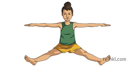 Straddle Position Sitting PE Sports Gymnastics KS2 Illustration - Twinkl