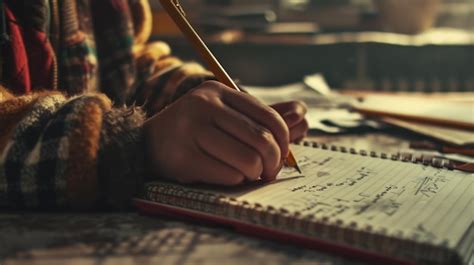 Close up of children focus on writing a diary while sitting at school ...