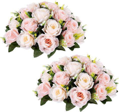 Amazon.com: NUPTIO Large Artificial Flower Centerpieces - 2 Pcs 13.8in ...