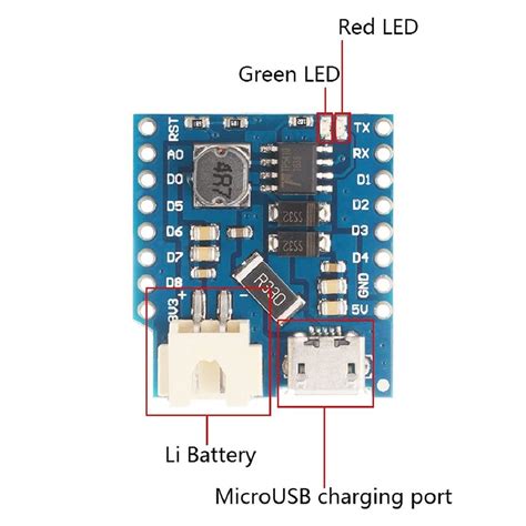 WeMos D1 Lithium Battery Charger Board with Mini USB | Robodo