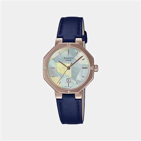 Casio Sheen Women Blue Leather Watch SH259 – Just In Time