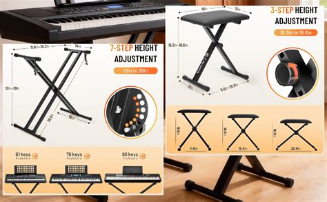 DEVICE OF URBAN INFOTECH Keyboard Stand and Bench Set –Double X-Frame ...