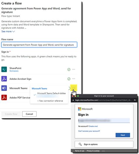 Generate doc from Power App form and Word template, send for signature