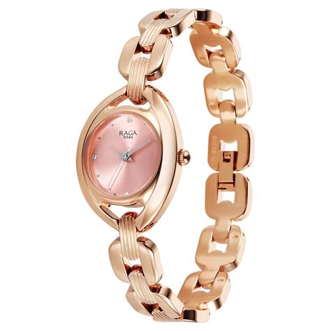 Buy Online Titan Raga Showstopper Quartz Analog Pink Dial Metal Strap ...