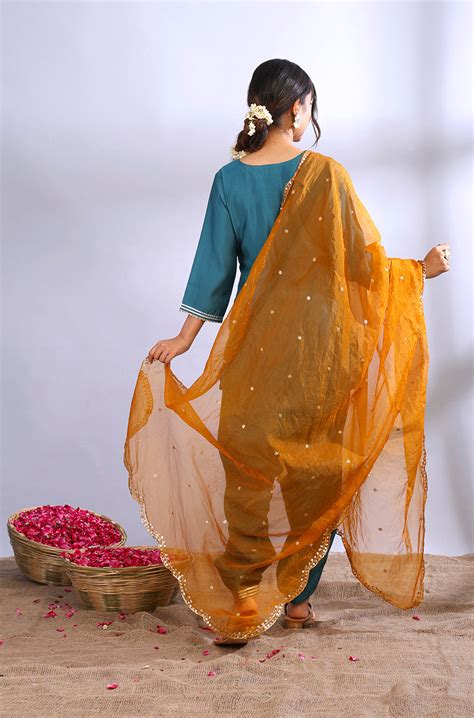 ROOH - Teal Three Piece Suit Set - Ishnya