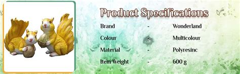 Wonderland Set of 2 Squirrels Statue | Material Resin | Length 10 ...