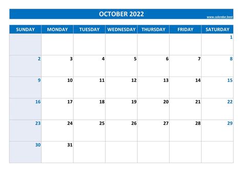 Month Of October 2022