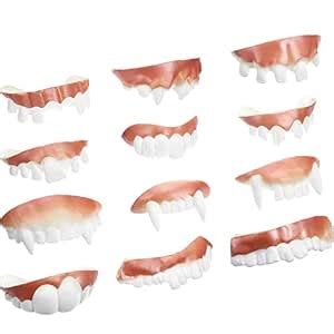 Boao 12 Pieces Gnarly Teeth Gag Teeth Ugly Fake Teeth Bob Teeth Vampire ...