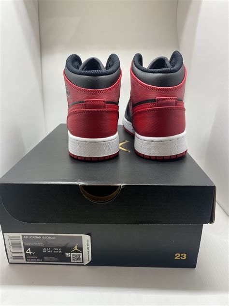 Buy Nike Air Jordan 1 Mid Banned Black Red White 554724-074 GS 4Y New ...