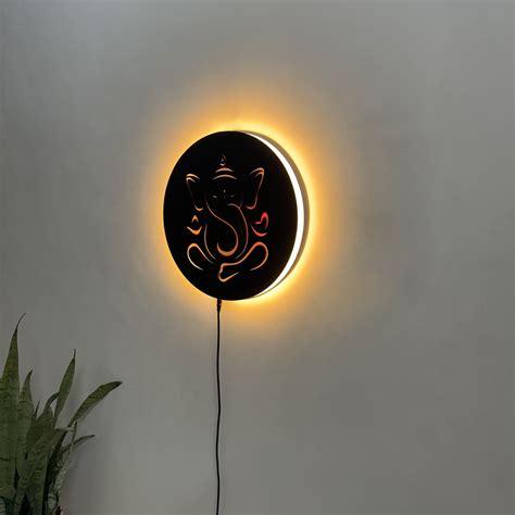 Ganesh Ji Neon LED Wall Décor Light | Spiritual Ambiance for Home & Of