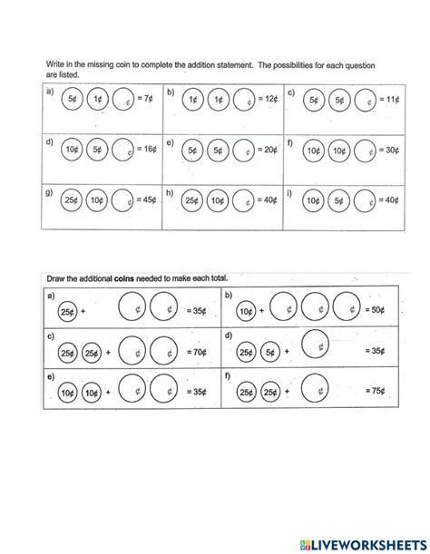Image result for Adding 3 Coins Worksheet