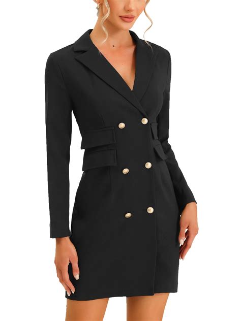 INSPIRE CHIC Women's Blazer Dress Elegant Long Sleeve Wear-to-Work ...