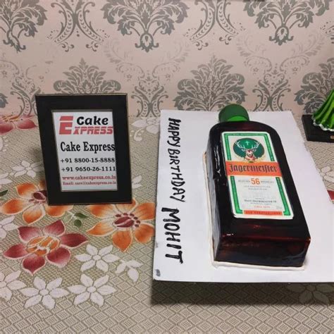 Jagermeister Bottle Shape Cake - CE-00069 | Cake Express Noida