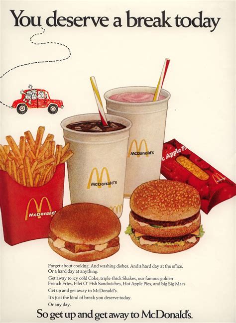 McDonalds “You Deserve A Break Today” Ad | Retro recipes, Food ads ...