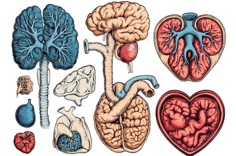Hand drawn human internal organ heart cartoon illustration | Premium AI ...