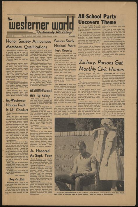 The Westerner World (Lubbock, Tex.), Vol. 25, No. 3, Ed. 1 Friday ...