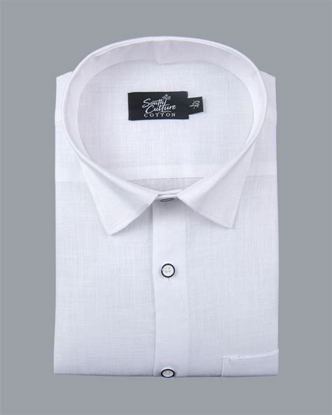 Linen Cotton Pure White Colour Men's Shirt– Southculturecotton