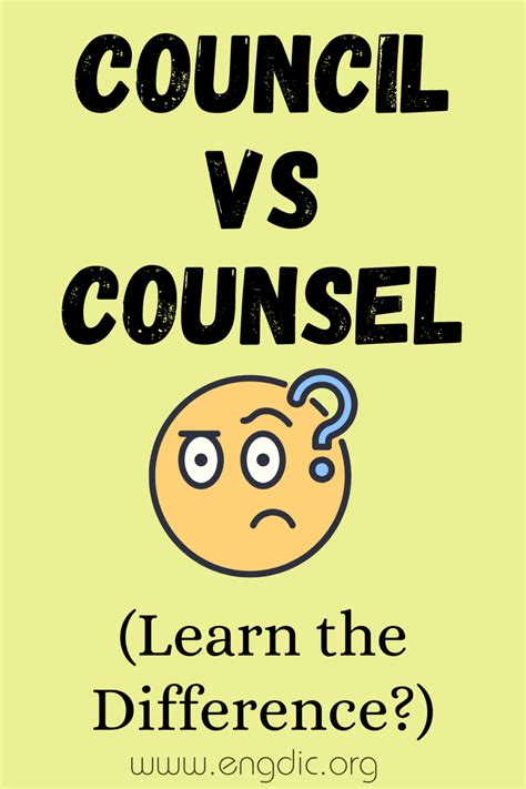 Council vs Counsel (What's the Difference?) - EngDic