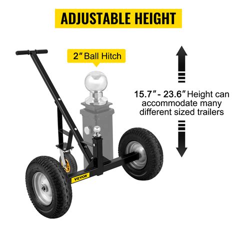 VEVOR Adjustable Trailer Dolly, 1000 Lbs Capacity Trailer Mover Dolly ...