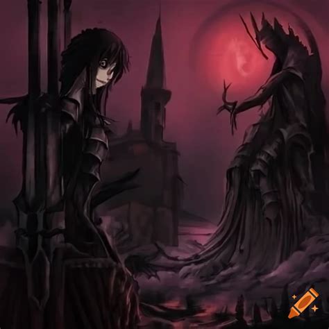 Dark fantasy anime artwork on Craiyon