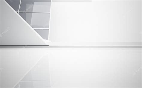 Abstract white interior of the future. 3d illustration and rendering ...