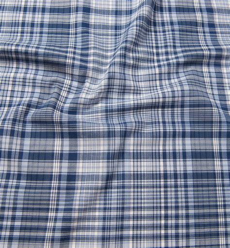 Navy and Light Blue Large Plaid Indian Madras Shirts by Proper Cloth
