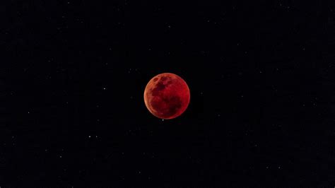 Download wallpaper 1366x768 full moon, eclipse, red moon, fiery moon ...