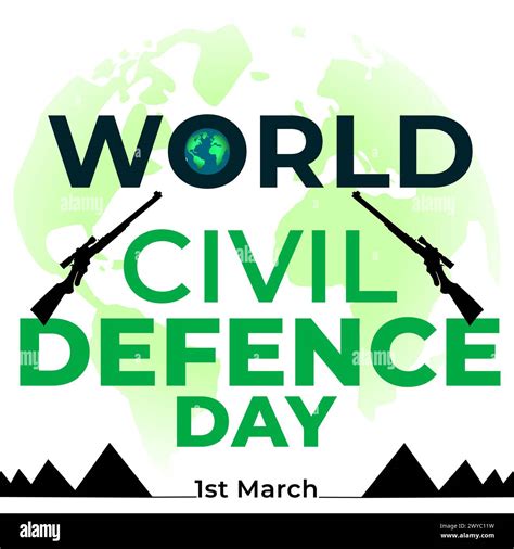 Vector illustration of World Civil Defense Day 1st march. Banner Poster ...