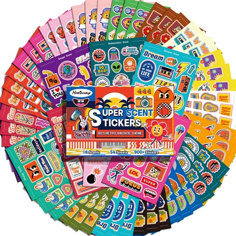 Amazon.com: HORIECHALY Scratch and Sniff Stickers for Kids, 60 Sheets ...