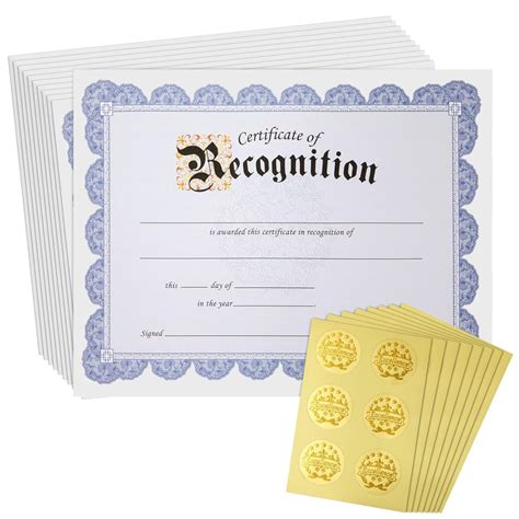Certificate Paper – 48 Certificate of Recognition Award Certificates ...