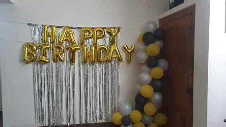Party Propz Happy Birthday Decoration Kit Combo - 53Pcs Black Golden ...