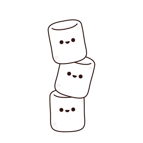 White Marshmallow cartoon. marshmallow character design. Marshmallow ...