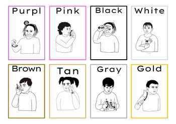 Image result for Basic ASL Colors