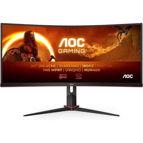 Buy Shop AOC CU34G2XP/BK 34 Inch Gaming Monitor Ultra QHD, 1440p, 180Hz ...