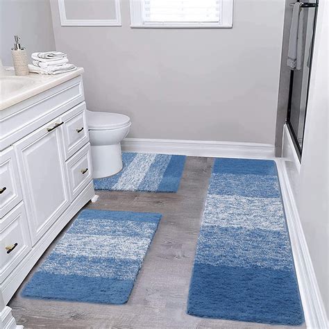 4-Piece Bathroom Rug Set with U-Shaped Toilet Lid Cover - Absorbent ...