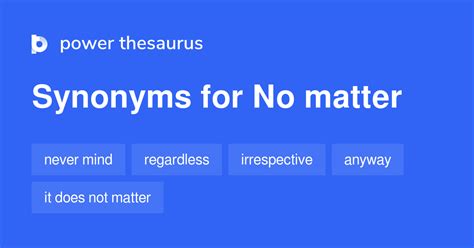 NO MATTER Synonyms: 509 Similar Words & Phrases