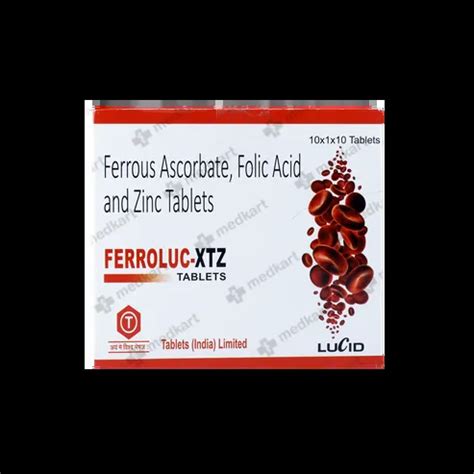 FERROLUC XTZ TABLET 10'S Price, Uses, Side Effects & Substitutes | Medkart